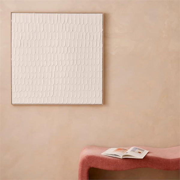 Adairs Moma Collage Square Small Canvas - White (White Small)