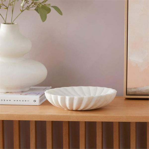 Adairs Myra White Scalloped Bowl (White Bowl)