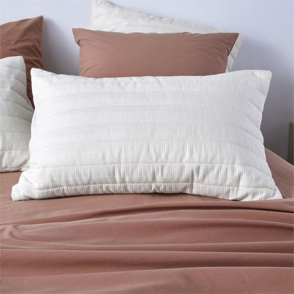 Adairs Nala Cream Quilted Pillowcases - White (White European Pillowcase Each)