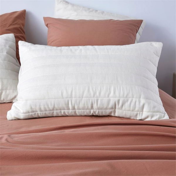 Adairs Nala Cream Quilted Pillowcases - White (White King Pillowcase Each)