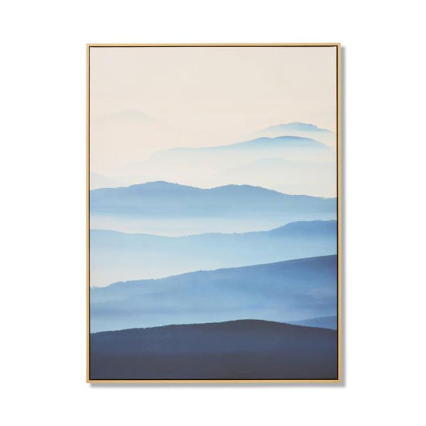 Adairs Blue Wall Art Nature Mountain Haze Canvas