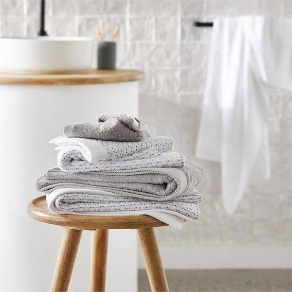 Adairs Grey Bath Mat Navara Cotton Bamboo Towels Bath Mat Solid Dove Grey