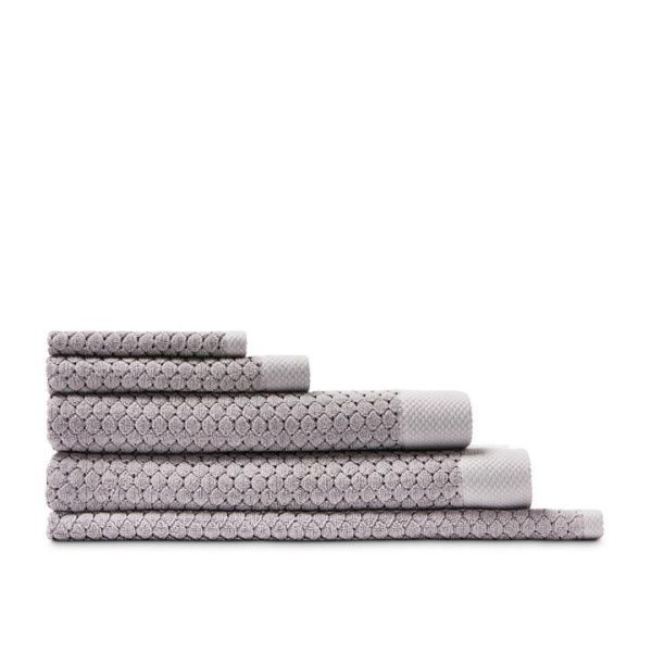 Adairs Navara Cotton Bamboo Towels Hand Towel Textured Dove Grey (Grey Hand Towel)