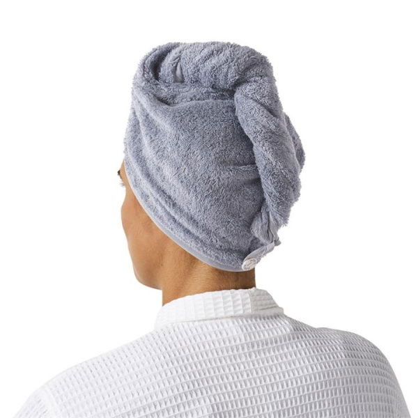 Adairs Navara Solid French Blue Bamboo Cotton Hair Towel Wrap (Blue Hair Towel Wrap)