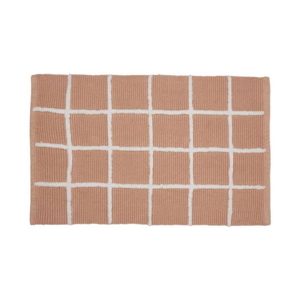 Adairs Orange Bath Mat Nelson Check Earth