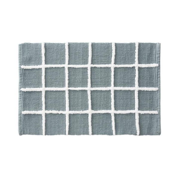 Adairs Blue Bath Mat Nelson Check French Blue Bath Mat