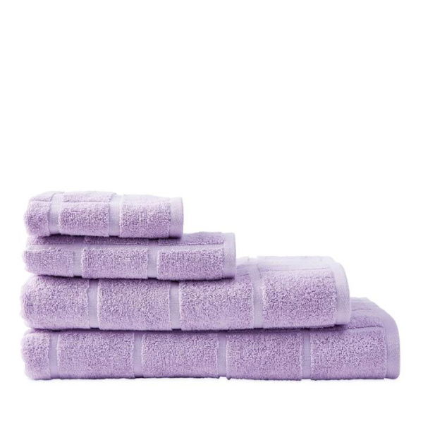Adairs Purple Face Washer 3 Pack Nelson Check Lilac Towel Range