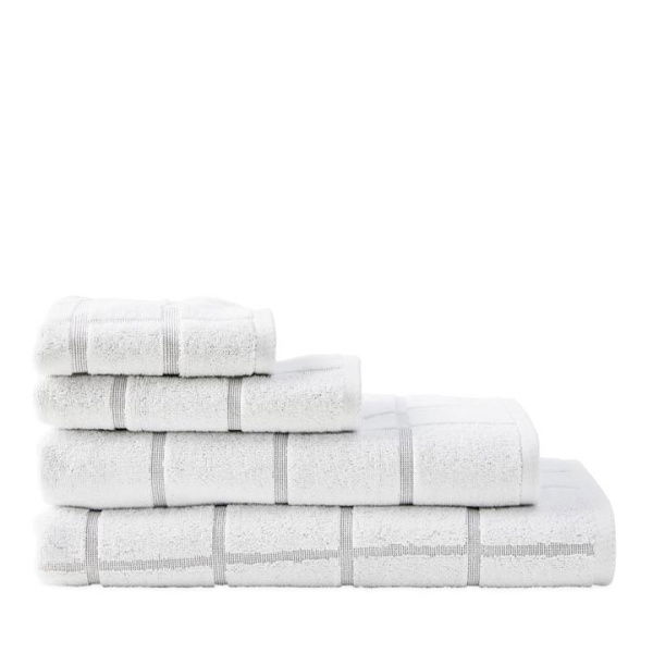 Adairs White Nelson Check Towel Range Bath Sheet