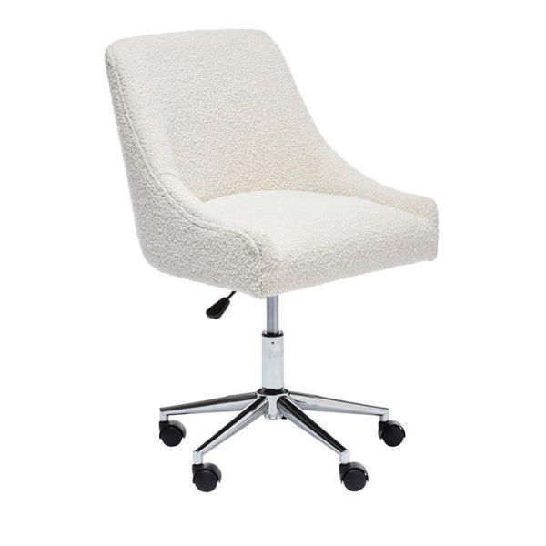 Adairs White Desk Chair Neville Cream Boucle