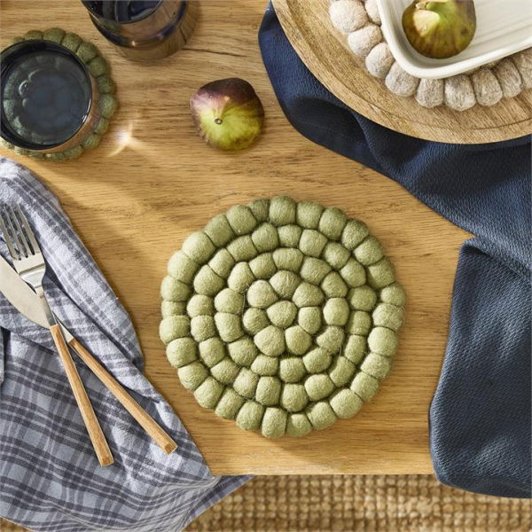 Adairs New Zealand Green Wool Trivet (Green Trivet)