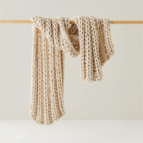 Adairs Natural Throw Newport Natural Chunky Knit Throw