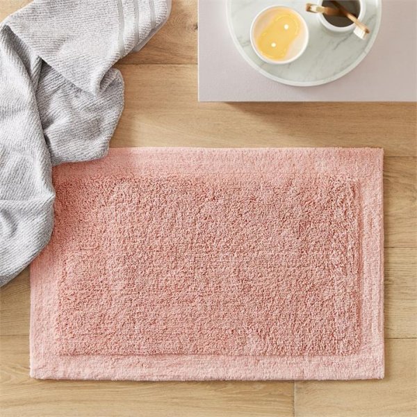 Adairs Pink Bath Runner Nicola Combed Cotton Dusty Pink Bath Mat