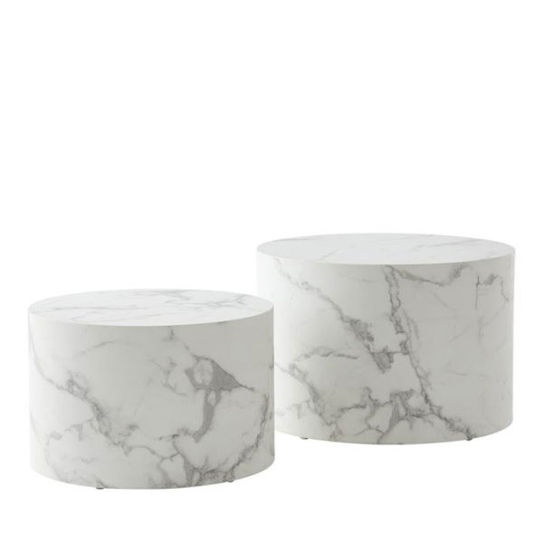 Adairs White Coffee Table Nora White Marble Coffee Table Set