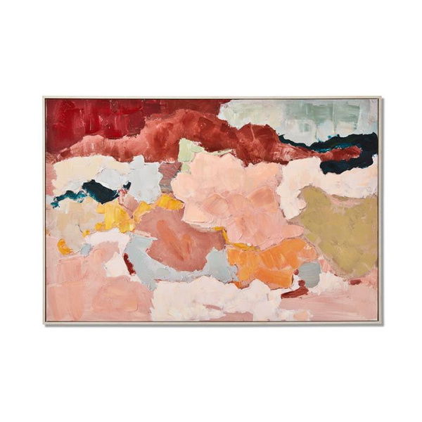 Adairs Orange Wall Art Oasis Desert Sand Abstraction Canvas Orange