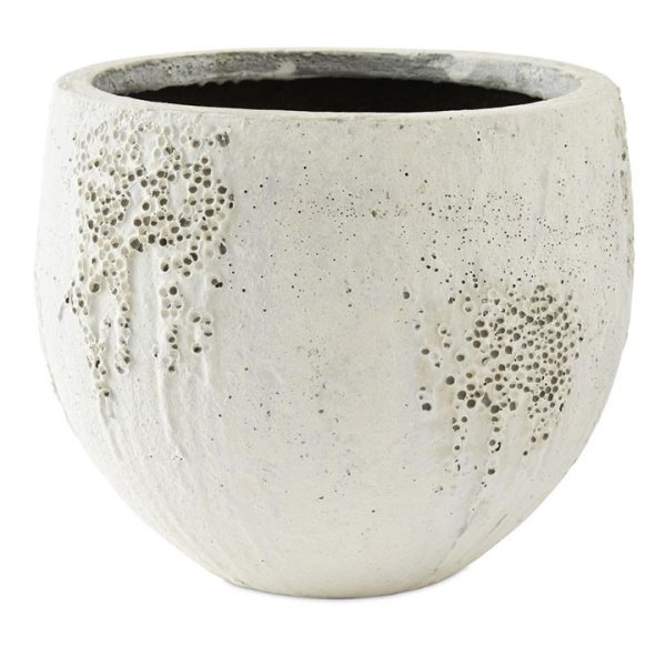 Adairs White Pot Odyssey Medium Rustic White Pot