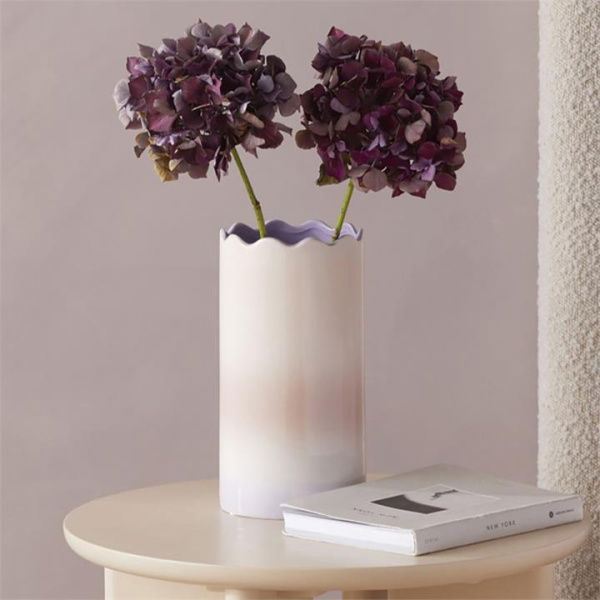 Adairs Ombre Purple & Pink Tall Scallop Vase (Pink Vase)