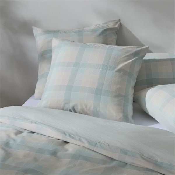 Adairs Green Opal Check Mint Blue European Pillowcase Each