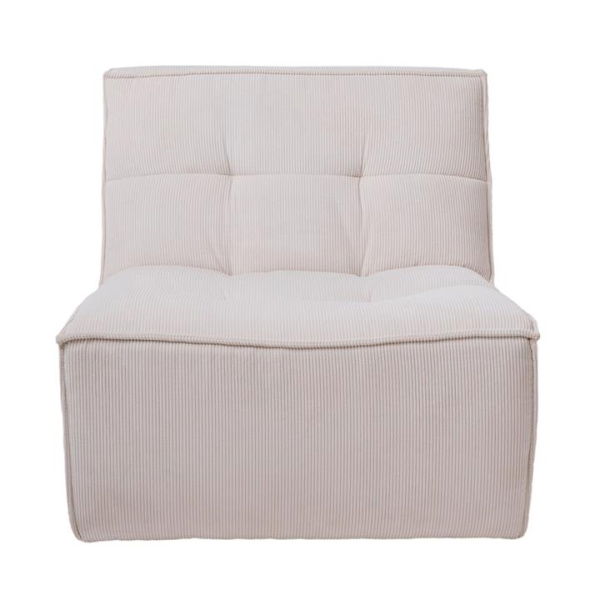 Adairs Otis Cream Corduroy 1 Seater Lounge Chair - White (White 1 Seater)