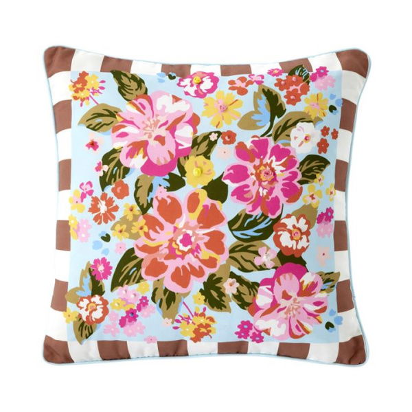 Adairs Pink Cushion Outdoor Byron Floral Cushion Pink