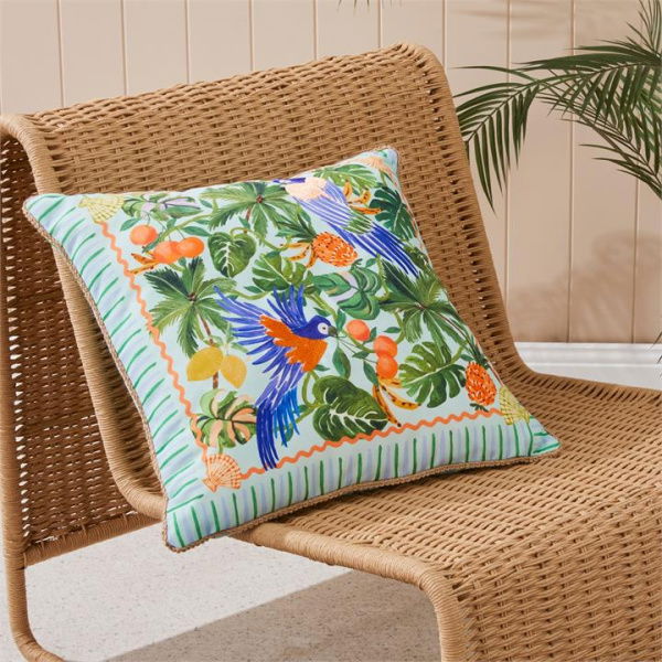 Adairs Green Outdoor Greenery Bird Cushion