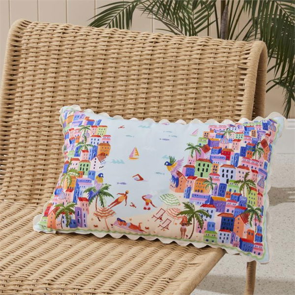 Adairs Blue La Dolce Vita Outdoor Cushion