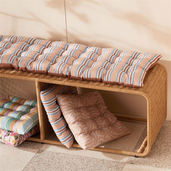 Adairs Blue Outdoor Porto Stripe Bench Seat