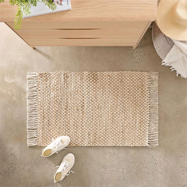 Adairs Natural Indoor Mat Palermo Natural Check Indoor Mat