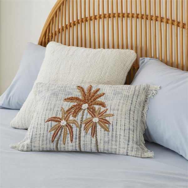 Adairs Blue Cushion Palm Cove Blue Cushion