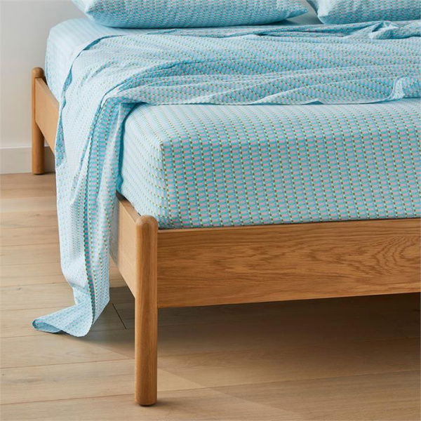 Adairs Green Panama Geo Printed Single Sheet Set