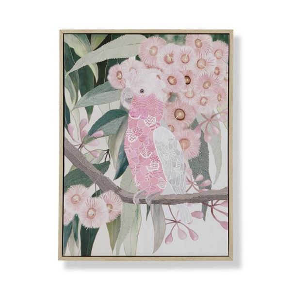 Adairs Pink Wall Art Paradise Pink Galah Canvas