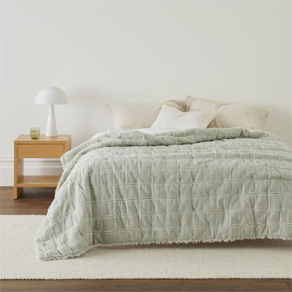 Adairs Soft Green Pasquale Blanket