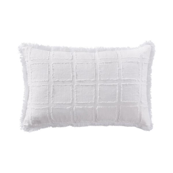 Adairs Pasquale White Linen Cushion (White Cushion)