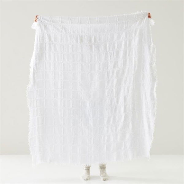 Adairs White Throw Pasquale White Linen