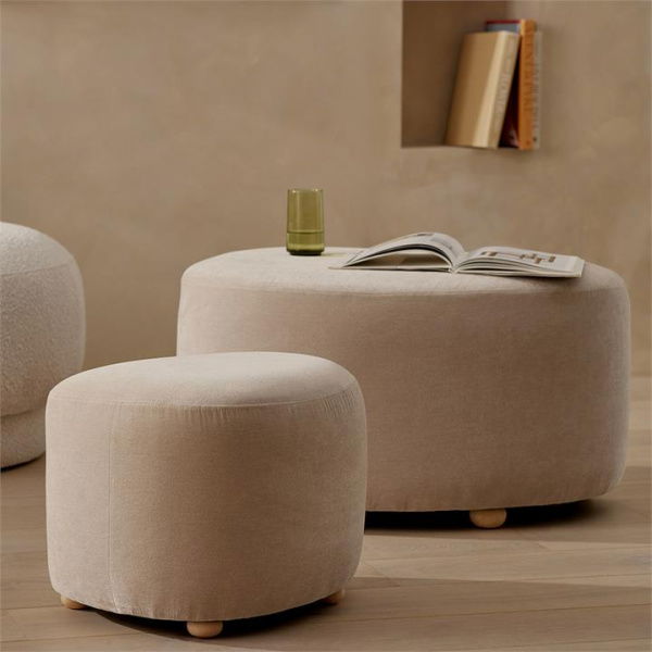 Adairs Pebble Sand Ottoman Set of 2 - Natural (Natural Set of 2)