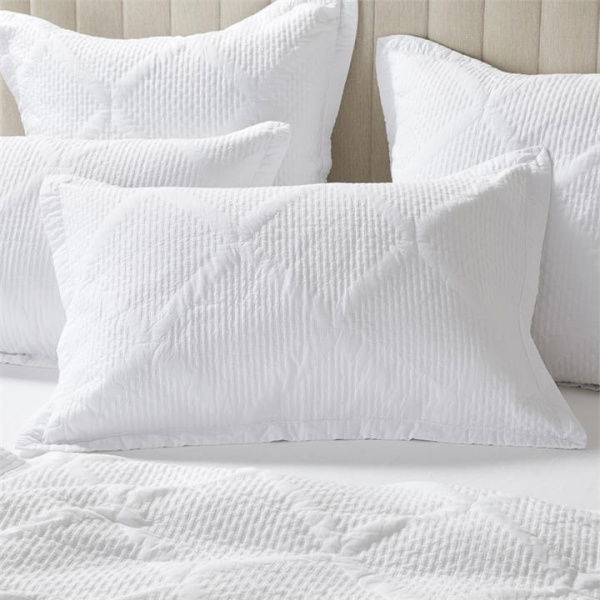 Adairs Peyton Off White Quilted Pillowcases (White European Pillowcase Each)