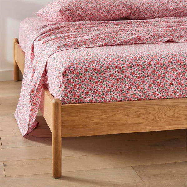 Adairs Pink Pippa Floral Printed King Single Sheet Set