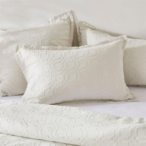 Adairs Portland Matelasse Oat Marle Pillowcase - Natural (Natural King Pillowcase Each)