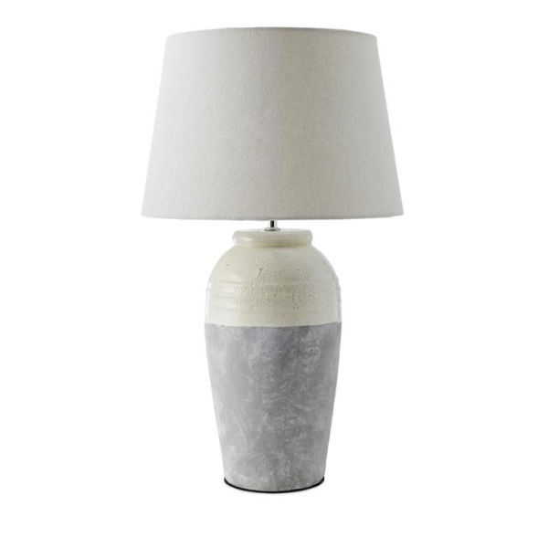 Adairs Natural Table Light Portsea Cream & Grey Table Light Natural