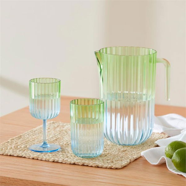 Adairs Blue Tumbler Positano Blue & Green Drinkware