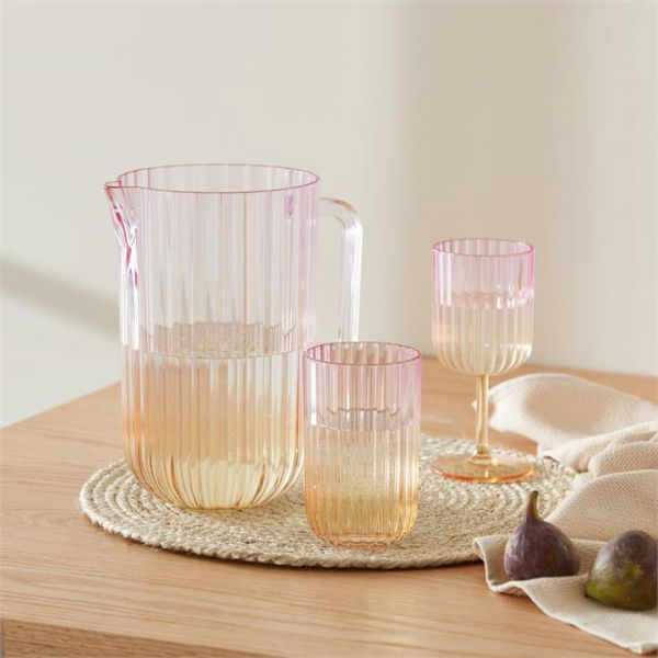 Adairs Pink & Orange Positano Drinkware Wine Glass