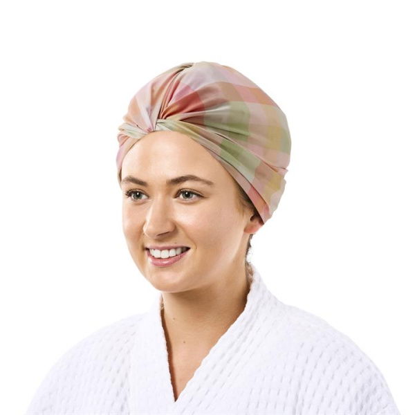 Adairs Green Printed Eden Check Shower Cap