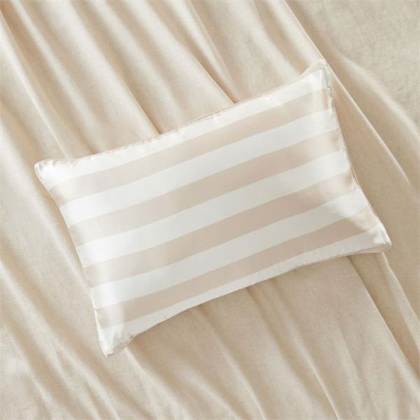 Adairs Natural Stripe Standard Pure Silk Pillowcase Each