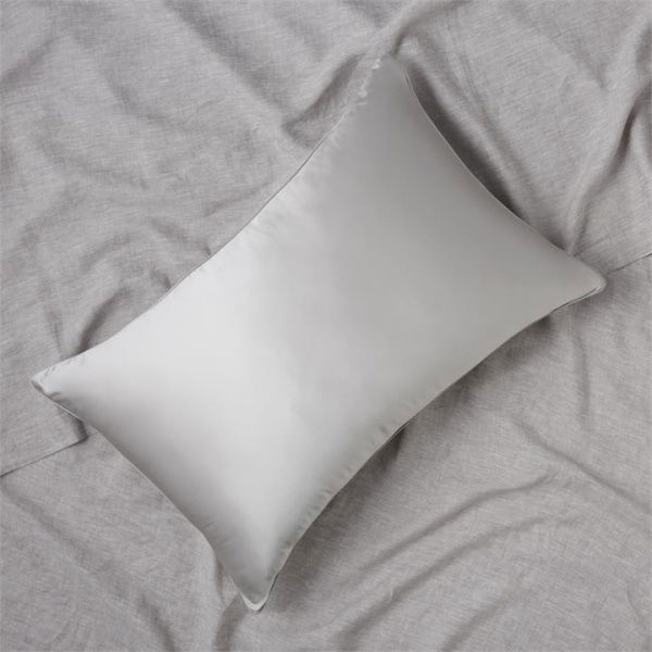 Adairs Grey Queen Pillowcase Pure Silk Silver