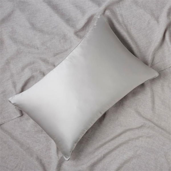 Adairs Grey Standard Pillowcase Pure Silk Silver Pillowcase Grey