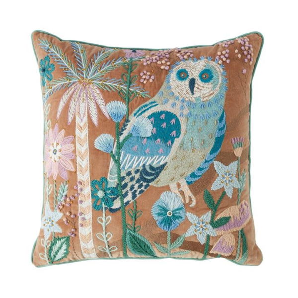 Adairs Raven Brown Owl Cushion (Brown Cushion)