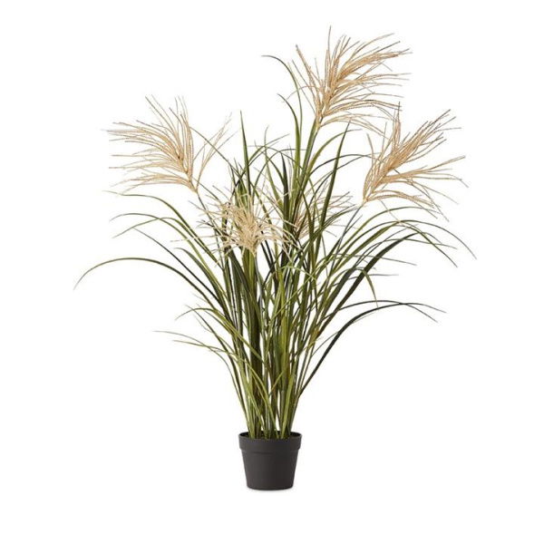 Adairs Green Faux Plant Reed Grass Green & Taupe