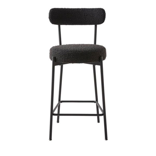 Adairs Black Remi Black Boucle Counter Stool