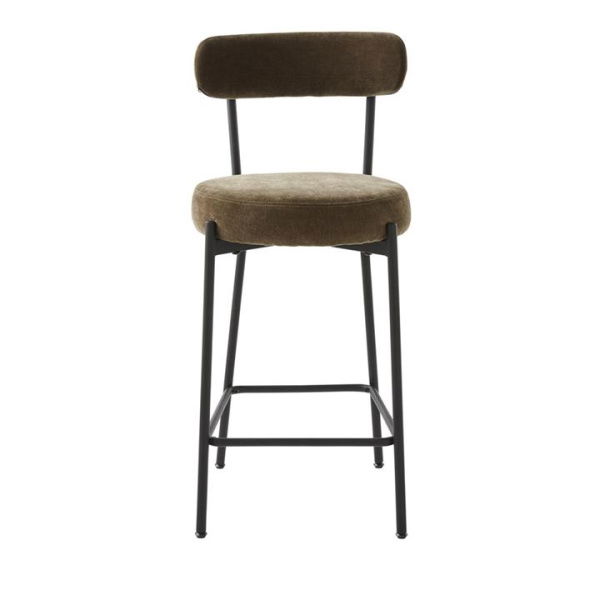 Adairs Green Counter Stool Remi Deep Moss Boucle Counter Chair