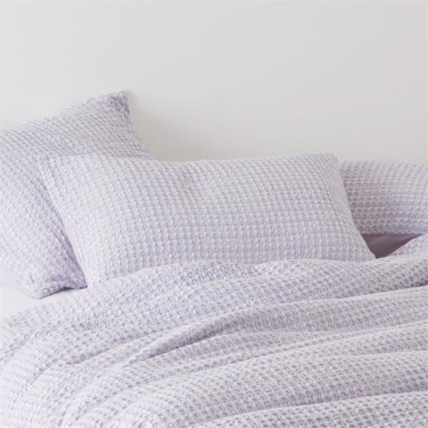 Adairs Purple European Pillowcase Each Ren Waffle Lavender Pillowcase Purple