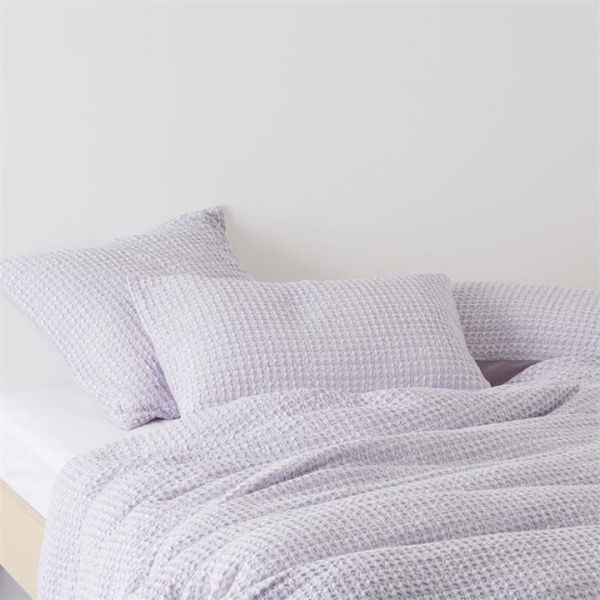 Adairs Purple King Ren Waffle Lavender Quilt Cover Purple